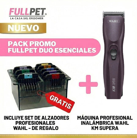Máquina Profesional Inalámbrica WAHL KM Supera + Set Alzadores