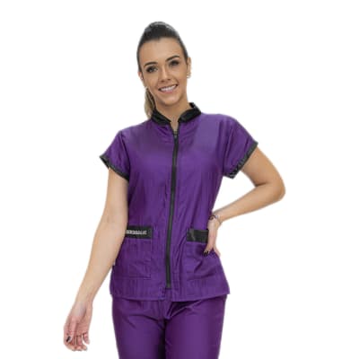 Chaqueta de Peluquería Profesional Morado con Negro [Paw Color] (Femenino)