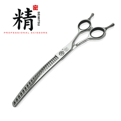 Tesoura profissional SEIMITSU - Aço japonês 440c - Curva para corte grosso de 7