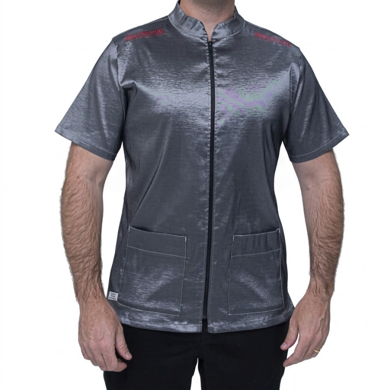 Chaqueta de Peluquería Profesional Plata con Bordado Espalda [Paw Color] (Unisex)