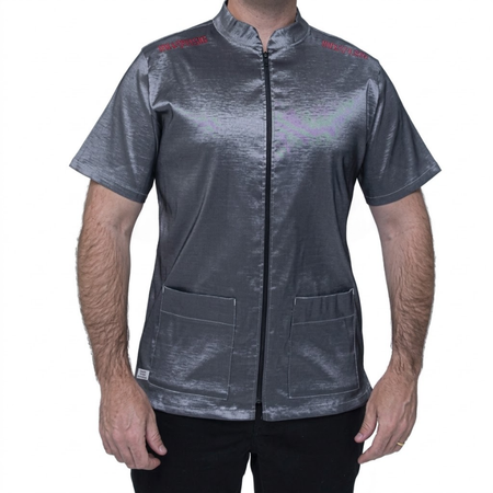 Chaqueta de Peluquería Profesional Plata con Bordado Espalda [Paw Color] (Unisex)