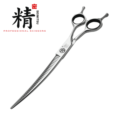 Tesoura profissional SEIMITSU - Aço japonês 440c - Tesoura curva para escultura MAGIC de 7"