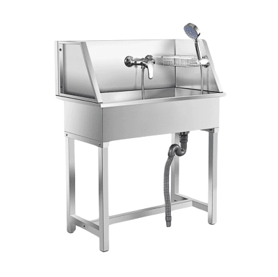 Bañera Mediana de Acero Inoxidable para Mascotas Pro Groomers