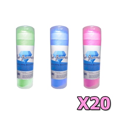 Pack Toallas Ultra Absorbentes Pro Groomers (20un)