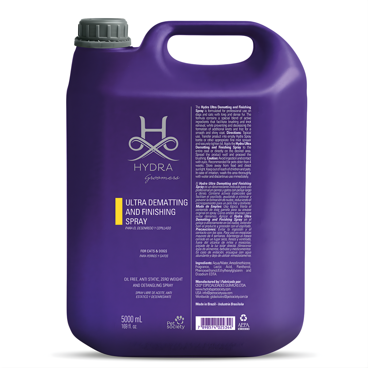 Bidón de Hydra Ultra Dematting And Finishing Spray (Desenredante) 5Lt