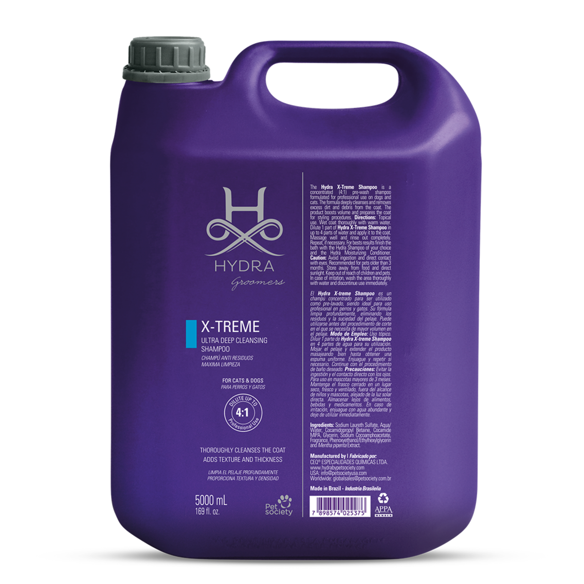 Lata de 5 litros de shampoo Hydra X-treme Ultra Dirty