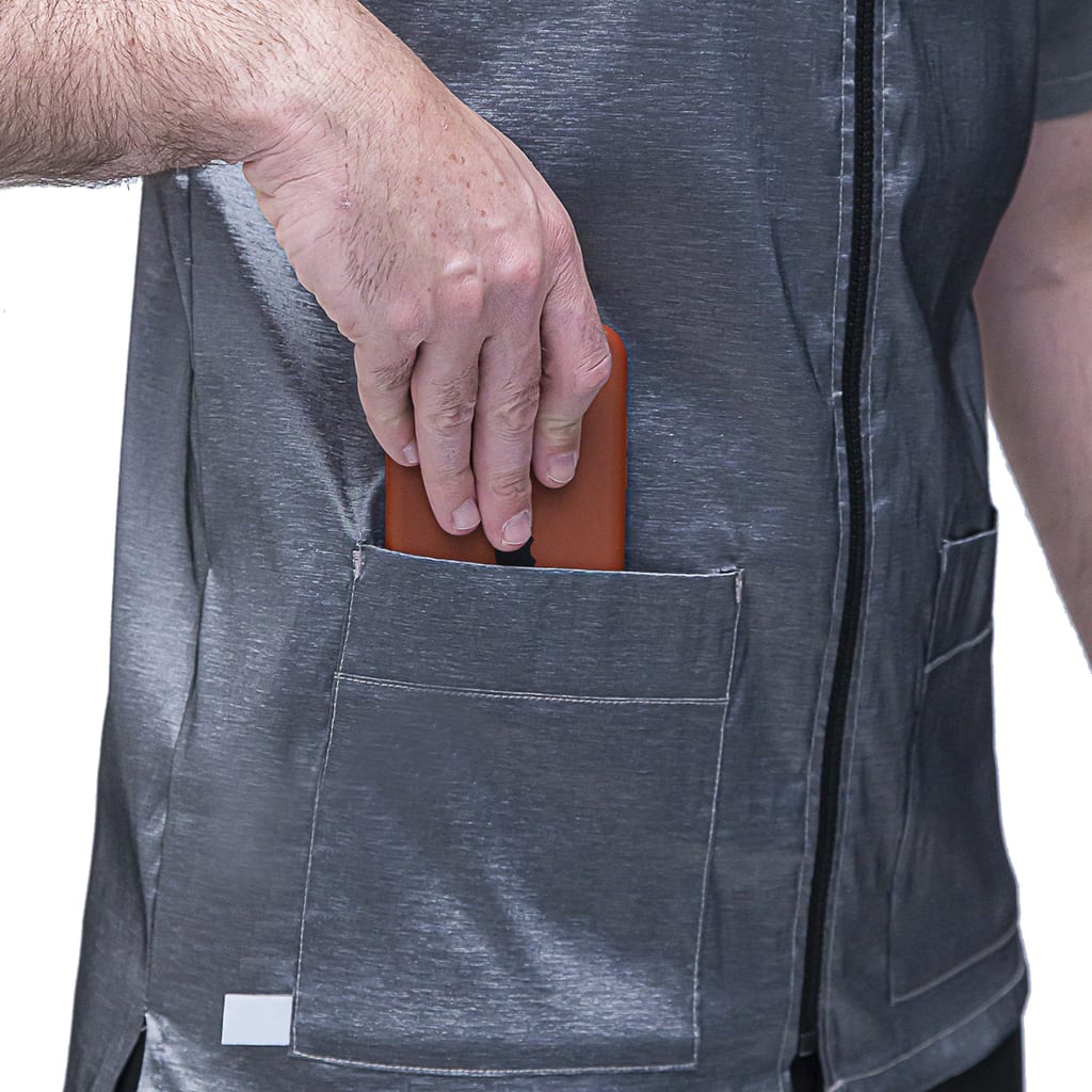 Chaqueta de Peluquería Profesional Plata con Bordado Espalda [Paw Color] (Unisex)