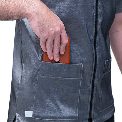 Chaqueta de Peluquería Profesional Plata con Bordado Espalda [Paw Color] (Unisex)