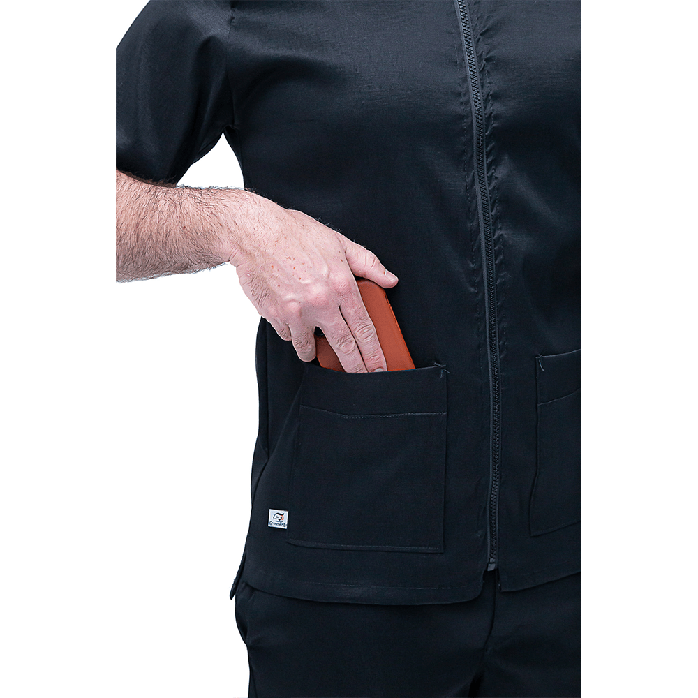 Chaqueta de Peluquería Profesional Premium Negro sin Bordado [Paw Color] (Unisex)