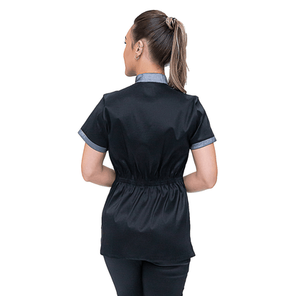 Chaqueta de Peluquería Profesional PREMIUM Negro con Plata [Paw Color] (Femenino)