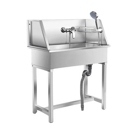 Bañera Mediana de Acero Inoxidable para Mascotas Pro Groomers