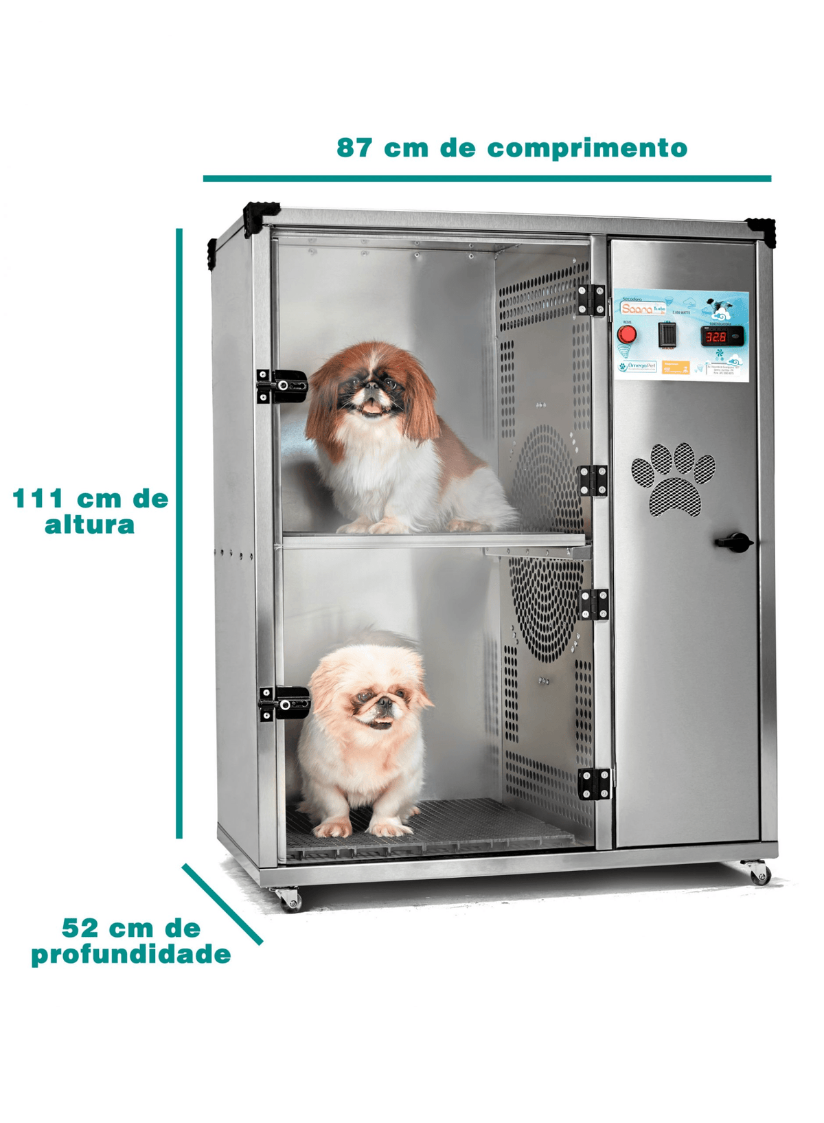 Secadora Saara Turbo Junior de Acero Inoxidable - OMEGAPET