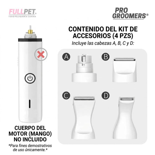 Kit de Repuestos para Trimmer Inalámbrica Multifuncional 3 en 1 - Pro Groomers (No incluye Trimmer)