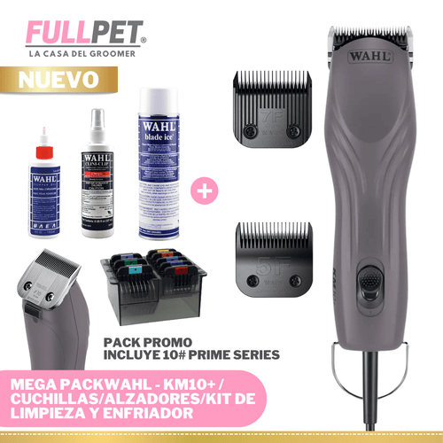 Repuesto MEGA PACK Promocional WAHL - Maquina Profesional KM10+/7F+5F/Kit Alzadores/Kit de Limpieza y Enfr